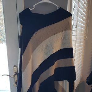 Womens striped poncho